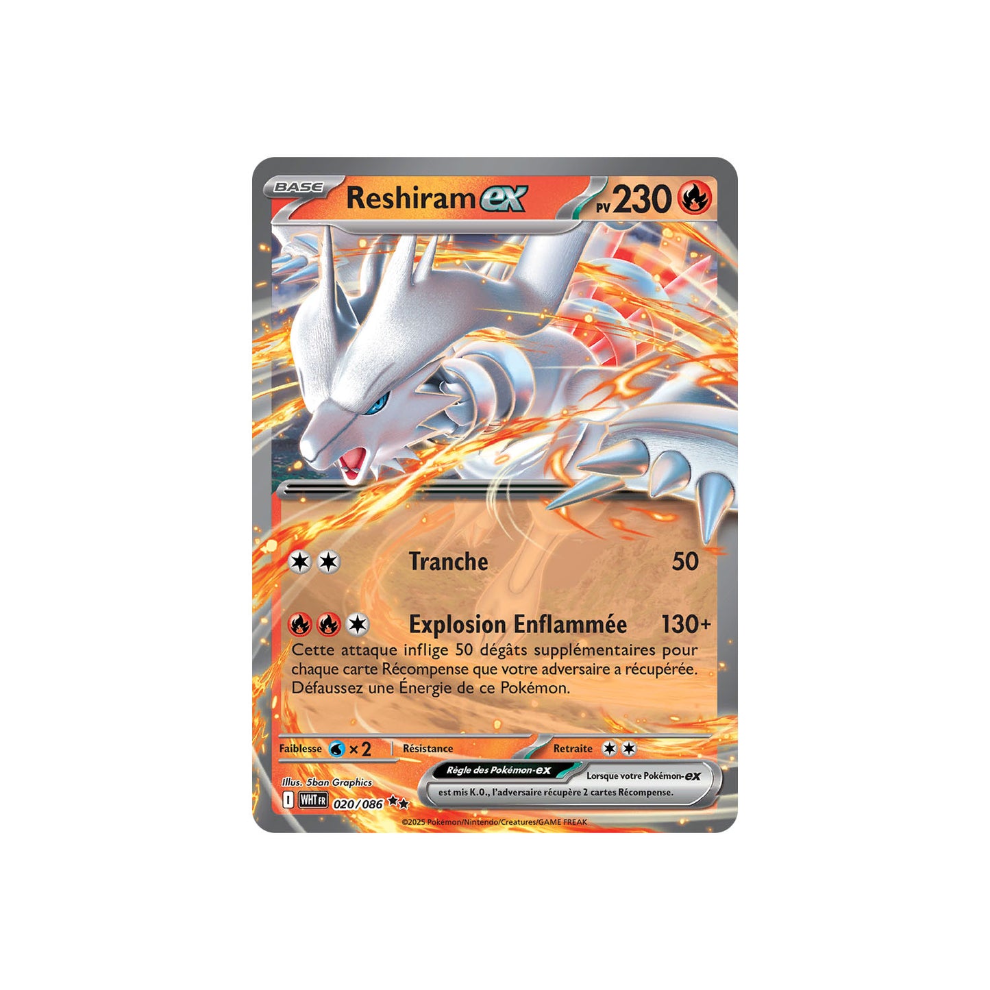 Reshiram ex (WHT 020) - FR